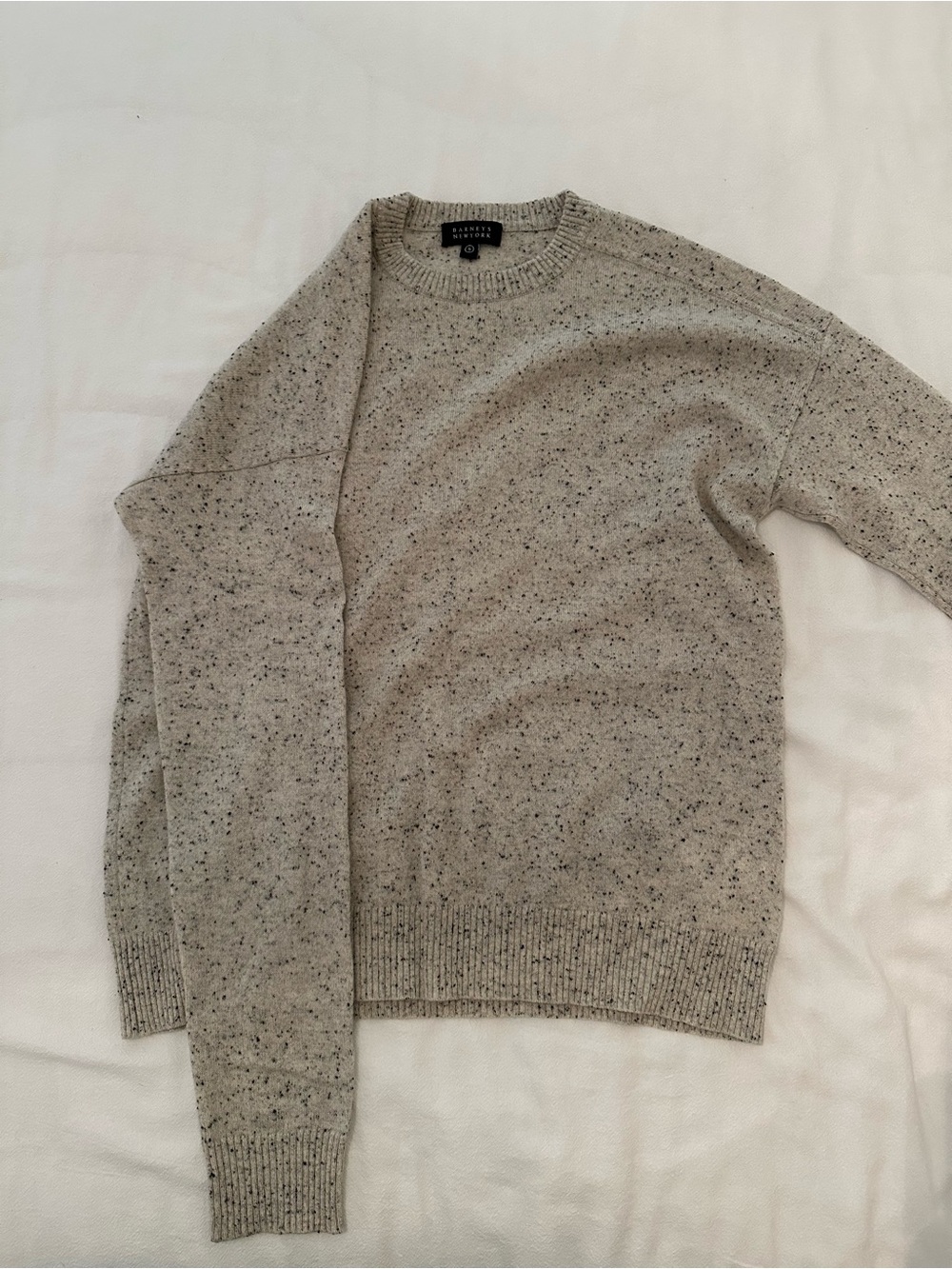 Barney’s Speckled Crewneck Sweater - Light Gray